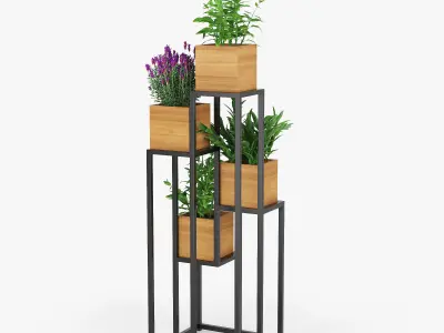 Quadrant Plant Stand 3D model