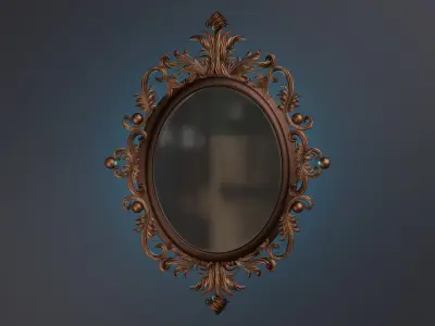 Carved CNC 3D print model of mirror frame 3D model