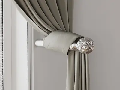 Curtains with Roman blinds 32 HBH Low-poly 3D model