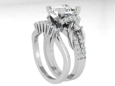 Princess Cut Diamond Luxury Ring 4330 3D print model