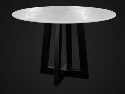 Round Marble Dining Table Low-poly 3D model