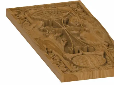 Carved panel painting STL 3D model 27