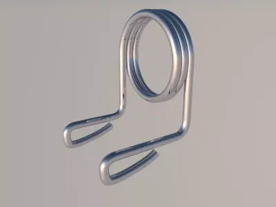 Chrome plated spring bar lock Free low-poly 3D model