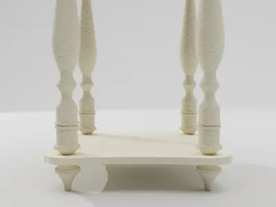 Vintage Wooden Side Table PBR Free low-poly 3D model
