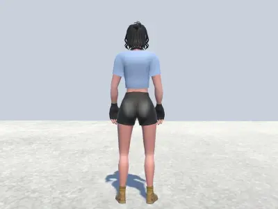 Tennis Girl Model Rigged Low-poly 3D model