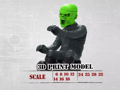 STL print Aviator skull and Eddy head for Wild Willie Driver KIT 3D print model