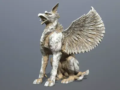 statue creature Low-poly 3D model