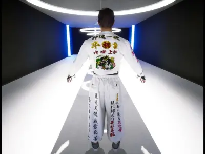 Bosozoku Gang Style Clothing Pack 3D model