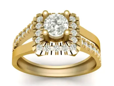 LUXURY FILIGREE DIAMOND RING FOR WOMEN 3D PRINTABLE MODEL 3D print model