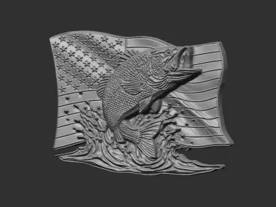 American Bass Fishing cnc model  3D print model