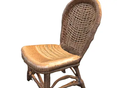 Wicker Chair Low-poly 3D model