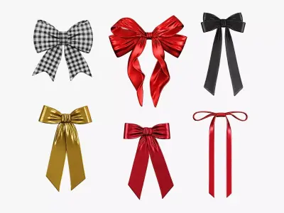 Ribbons Pack 3D Models 01 Low-poly 3D model