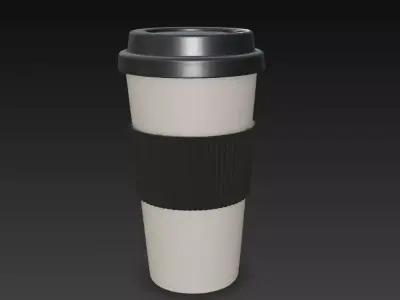 Reusable Coffee Cup Low-poly 3D model
