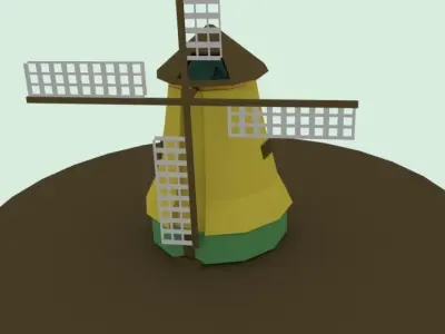 Wind mill Low-poly 3D model