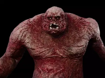 Mummy-zombie fat low-poly game engine ready 3D model Low-poly 3D model