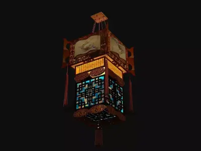 Chinese palace lantern  Low-poly 3D model order