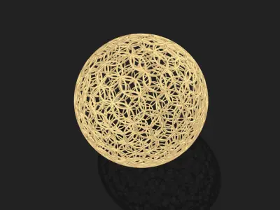 Geodesic Sphere with Circle Pattern flower of life like  3D model