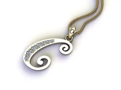 Alphabet V1 Font Style Pendant C 3D print model