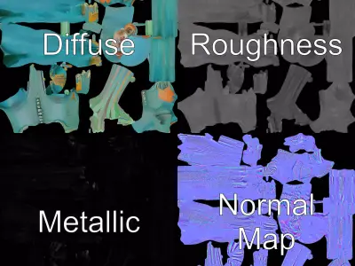 Reptilian Humanoid Character Model Pack for Games and Animation Low-poly 3D model