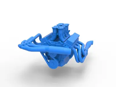 Engine V8 for Supermodified race car Version 3 Scale 1 to 25 3D print model