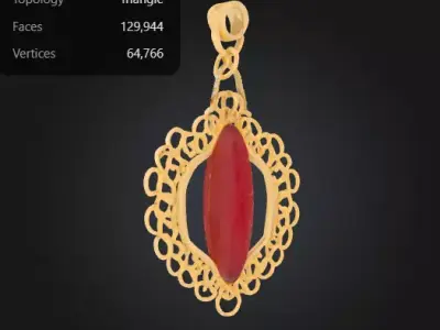 Agate Grace Pendant 3D print model