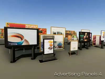 Advertising Panels 4  Low-poly 3D model