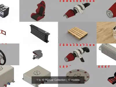 1 to 10 RC Car Collection 3D Model Pack