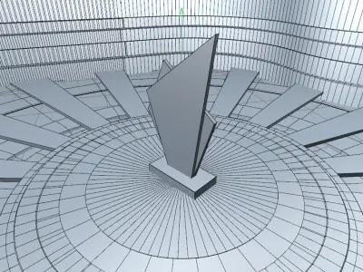 3D Trophy On Stage model 3D model