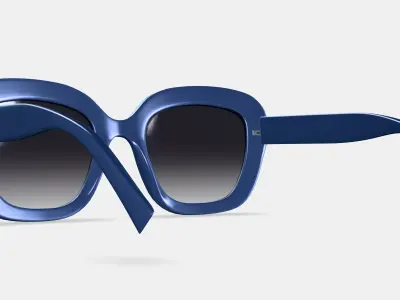 Gabriela Sunglasses in Denim Blue 3D model