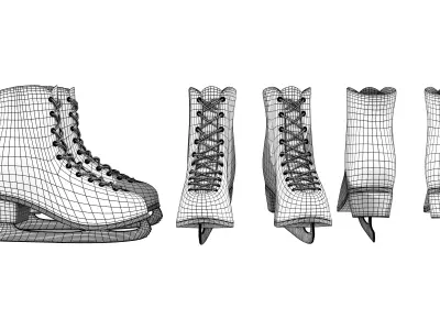 Ice Skates Low-poly 3D model