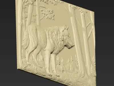 A Wolf in the Forest A118 3D print model