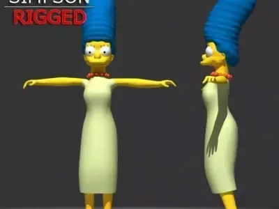 Marge Simpson rigged 3D model