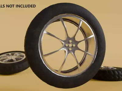 3 Low Poly Tire Set Free low-poly 3D model