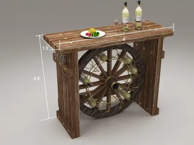 wine holder and bottel display 3D model