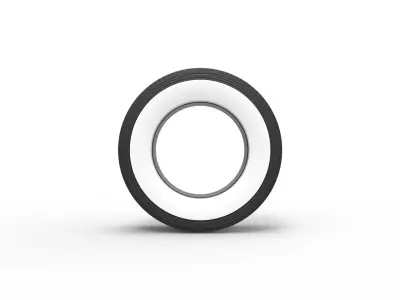 Super single semi Whitewall tire Version 2 Scale 1 to 25 3D print model