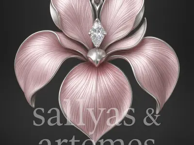 Orchid Treasure  Luxury Jewelry Art in Silver and Pink Texture