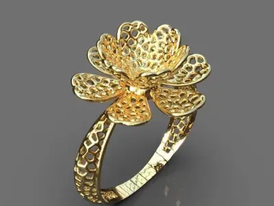 Light floral ring 3D print model