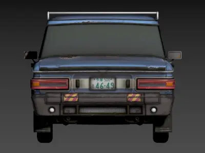 3D model of a car with a roof rack Low-poly 3D model