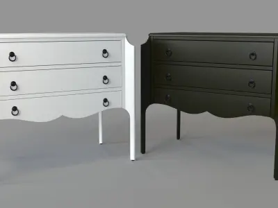 Baylin Wills Chest White and Black 3D model