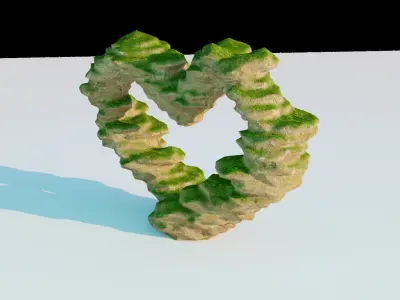 Heart rock terrain fantasy set with two versions 3D print model