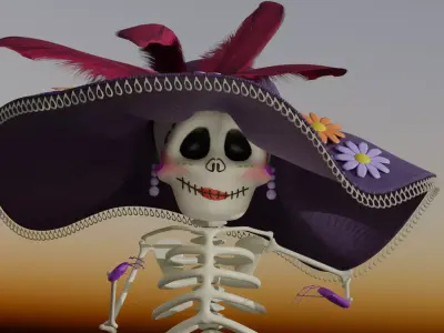 Catrina Mexicana la catrina garbancera 3D MODEL 3D model
