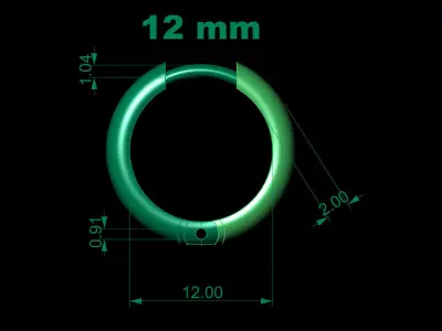 12mm round earrings 3D print model