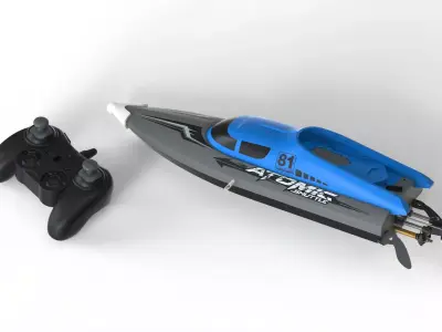 RC Speedboat Low-poly 3D model