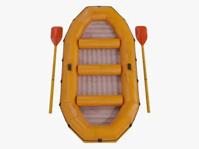 Inflatable Rubber Boat Low-poly 3D model