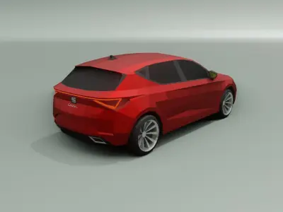 Seat Leon low poly 3D model Low-poly 3D model