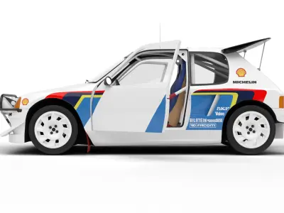 Peugeot 205 T16 Evo 2 Group B 1986 HQ 3d model 3D model