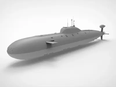 Akula-class submarine 3D model