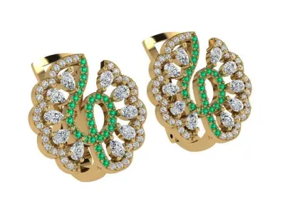 Diamond Clip On Earring 4122 3D print model