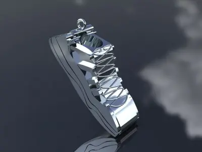 Basketball Shoe Pendant Gold Silver Platinum Luxury Jewelry 3D print model