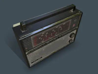 Retro radio VER - 201 Low-poly 3D model